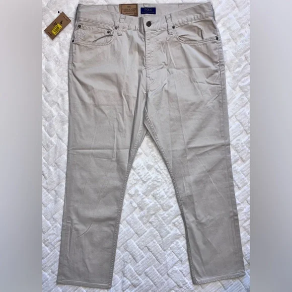 Polo Ralph Lauren Surplus Khaki Varick Slim Fit Sateen Stretch Pants 36W NWT - Picture 4 of 9